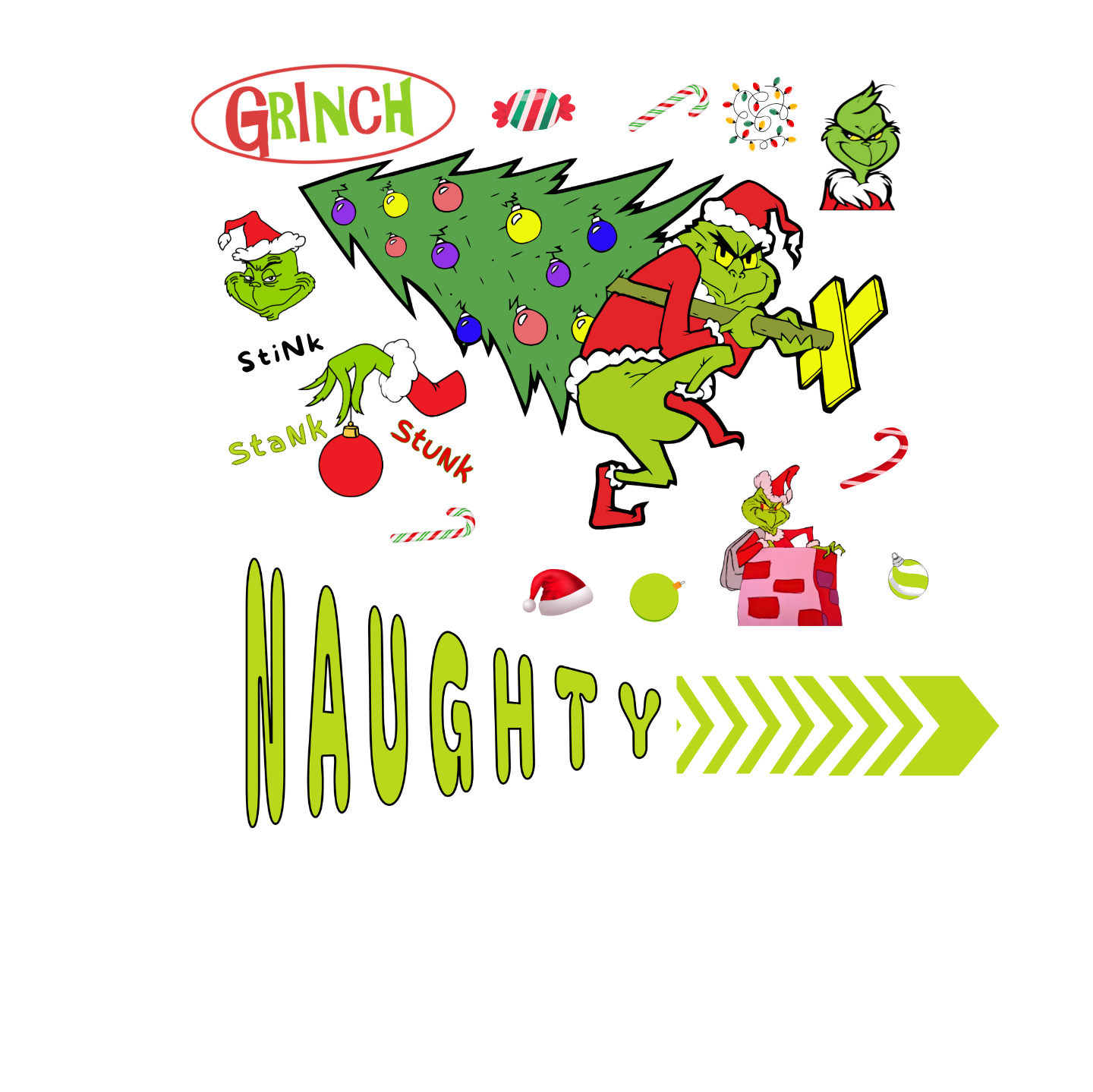 "NAUGHTY OR NICE, THE GRINCH" SIGNATURE HOLIDAY DESIGN