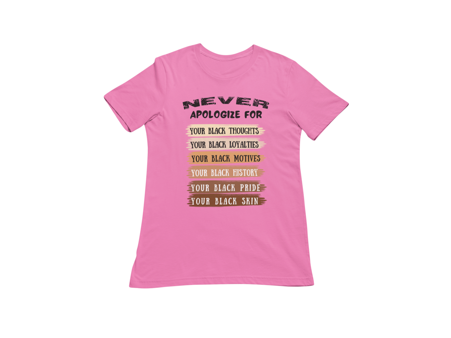"NEVER APOLOGIZE FOR -" SIGNATURE CUSTOM DESIGN
