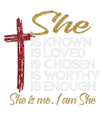 "SHE IS ME, I AM SHE" GRAPHIC PRINT