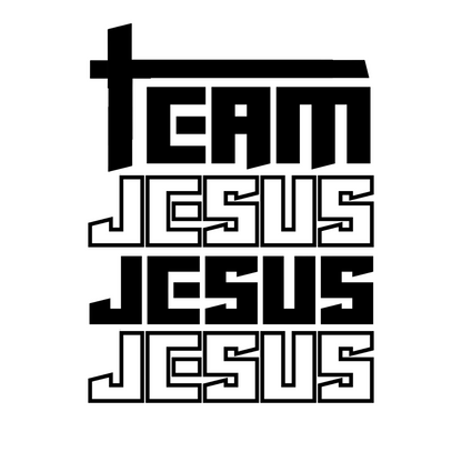 "TEAM JESUS, JESUS, JESUS" GRAPHIC PRINT