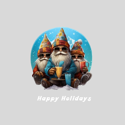 "HAPPY HOLIDAYS FROM THE KOOL SANTA GNOMES" SIGNATURE HOLIDAY DESIGN