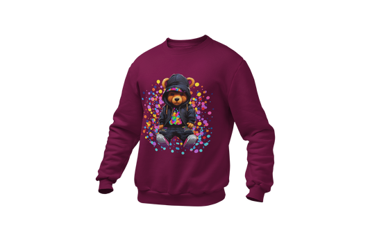 "KRAZY KOOL KOLOR BEAR" CUSTOM GRAPHIC SWEATSHIRT