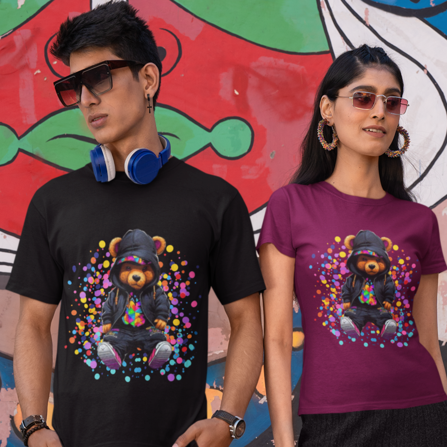 "KRAZY KOOL KOLOR BEAR" CUSTOM GRAPHIC T-SHIRT