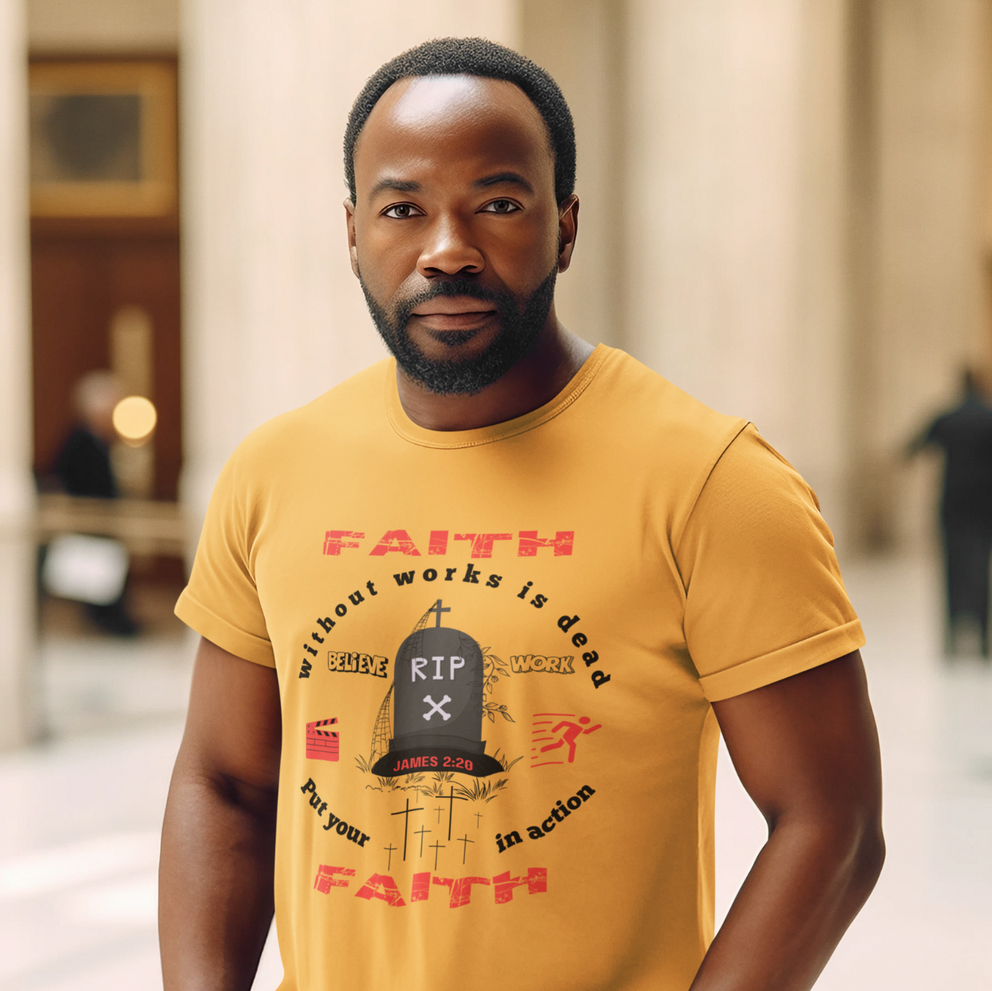 "FAITH WITHOUT WORKS IS DEAD - JAMES 2:20"  SIGNATURE CUSTOM DESIGN