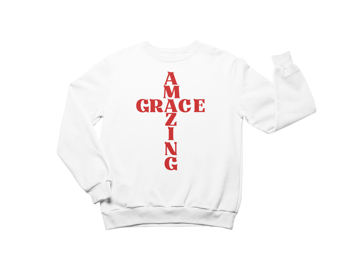 "AMAZING GRACE CROSS" CUSTOM DESIGN SWEATSHIRT