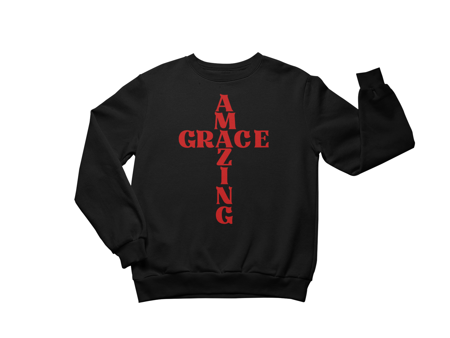 "AMAZING GRACE CROSS" CUSTOM DESIGN SWEATSHIRT