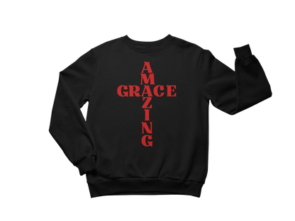 "AMAZING GRACE CROSS" CUSTOM DESIGN SWEATSHIRT