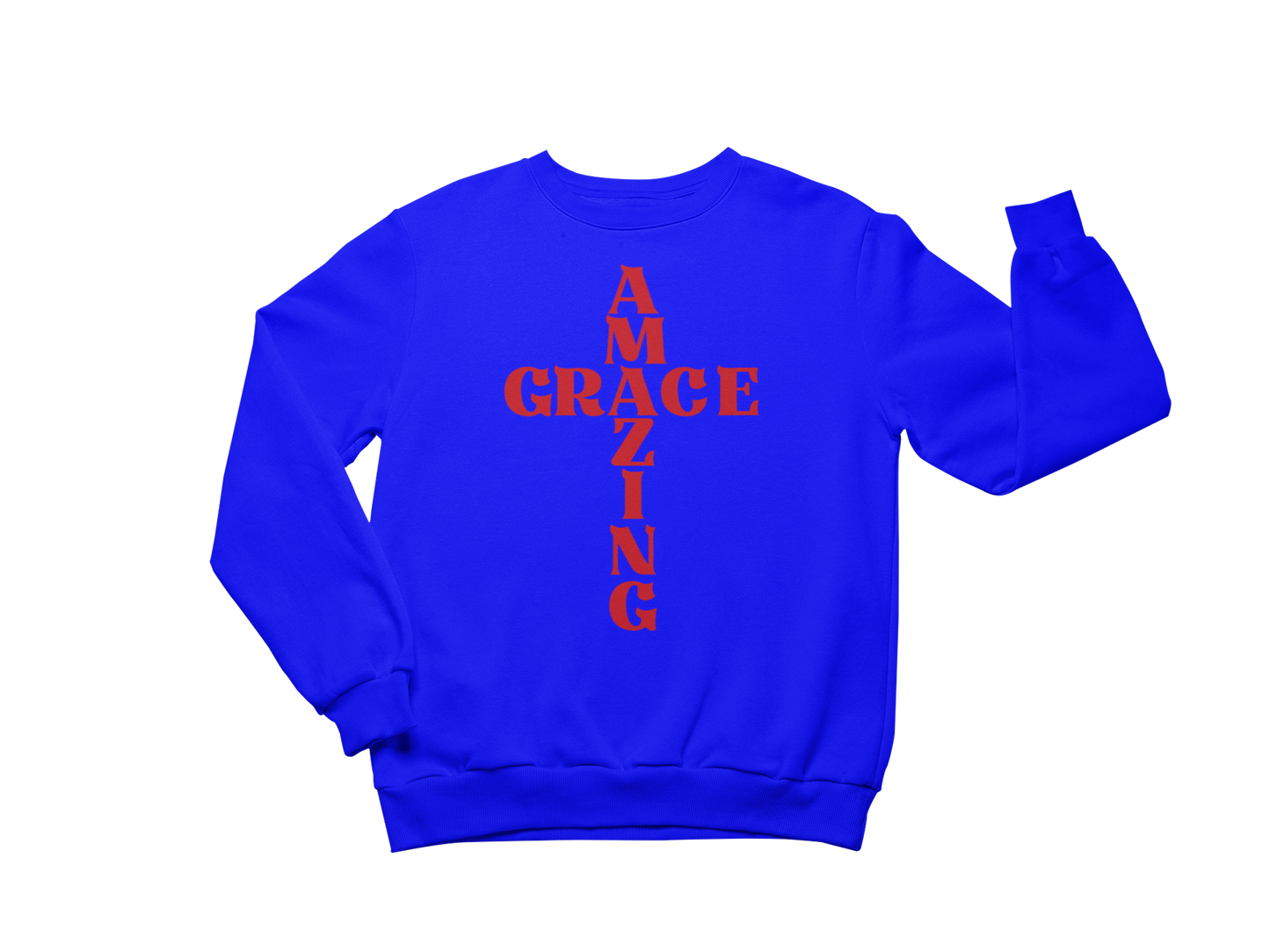 "AMAZING GRACE CROSS" CUSTOM DESIGN SWEATSHIRT