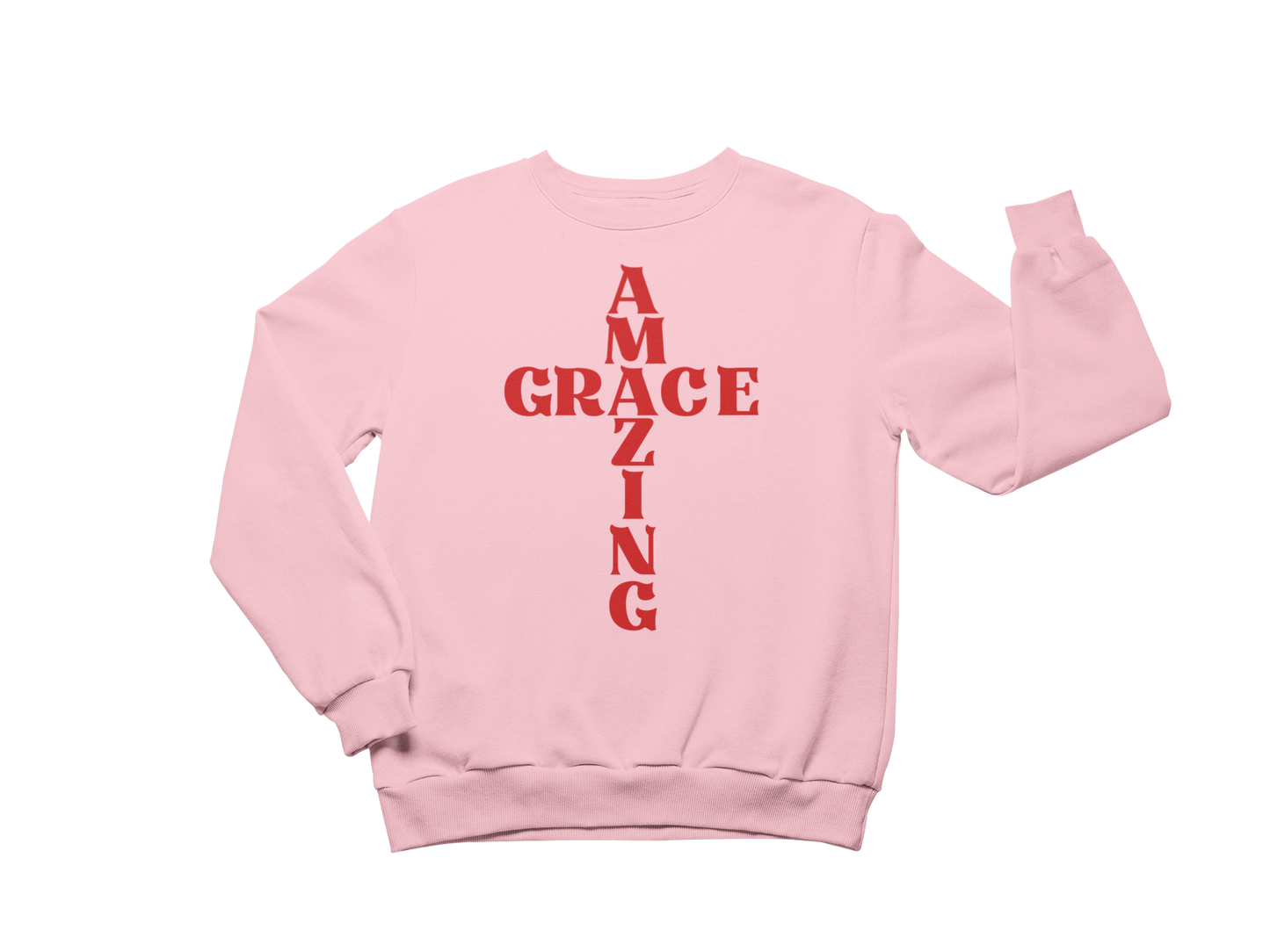 "AMAZING GRACE CROSS" CUSTOM DESIGN SWEATSHIRT