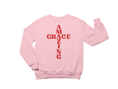 "AMAZING GRACE CROSS" CUSTOM DESIGN SWEATSHIRT