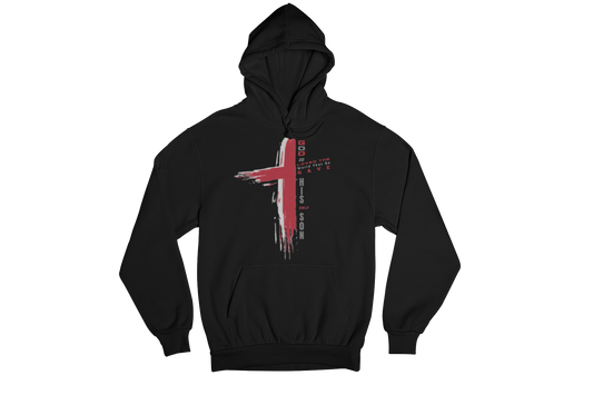 "GOD SO LOVED THE WORLD - JOHN 3:16 CROSS" CUSTOM GRAPHIC HOODIE