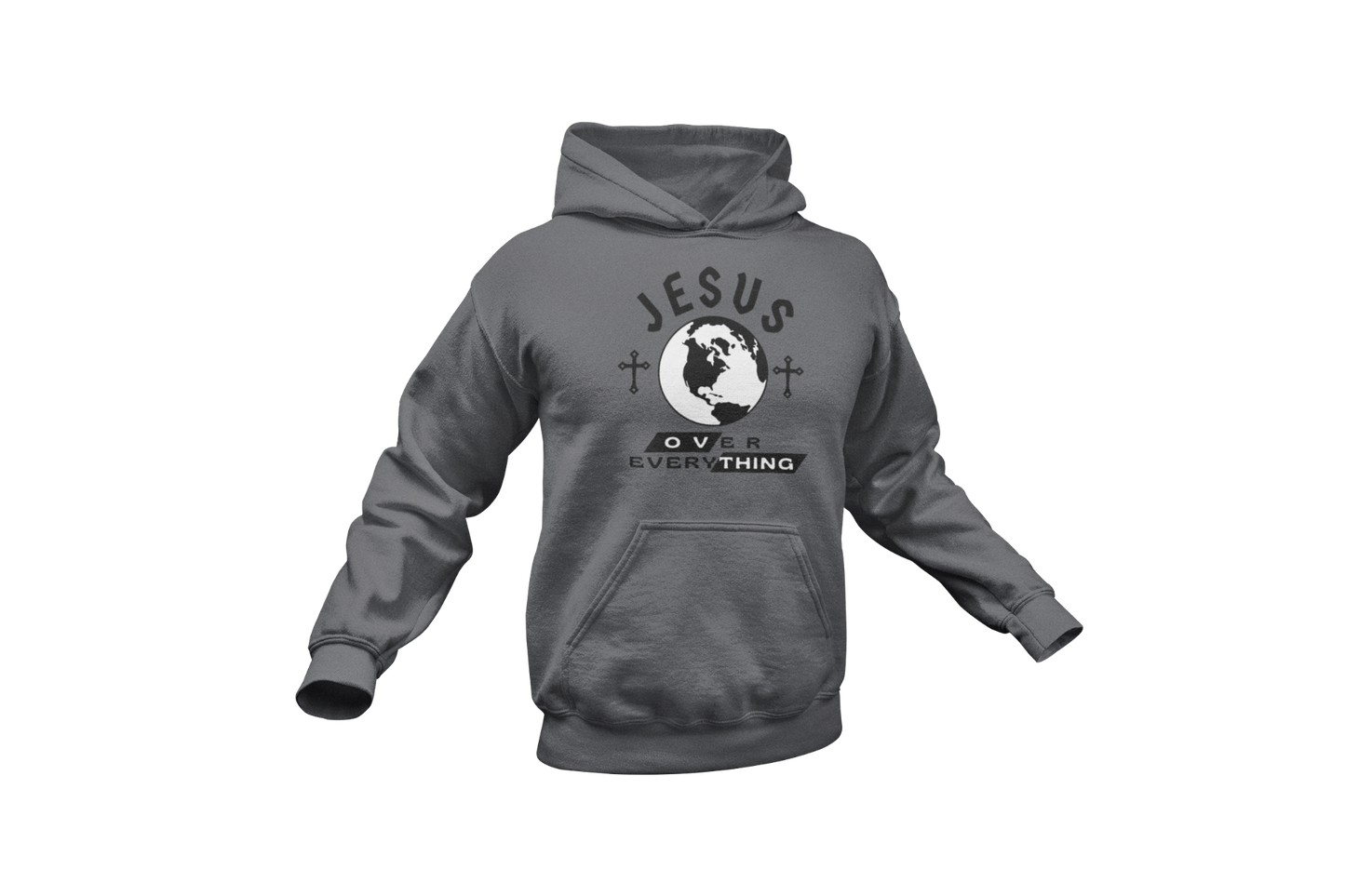 "JESUS OVER EVERYTHING" SIGNATURE DESIGN GRAPHIC HOODIE