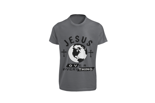 "JESUS OVER EVERYTHING" SIGNATURE DESIGN GRAPHIC T-SHIRT