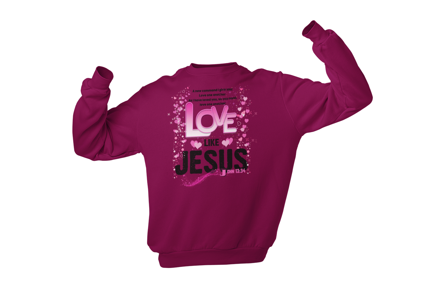 "LOVE LIKE JESUS - JOHN 13:34" - VALENTINE'S GRAPHIC DESIGN