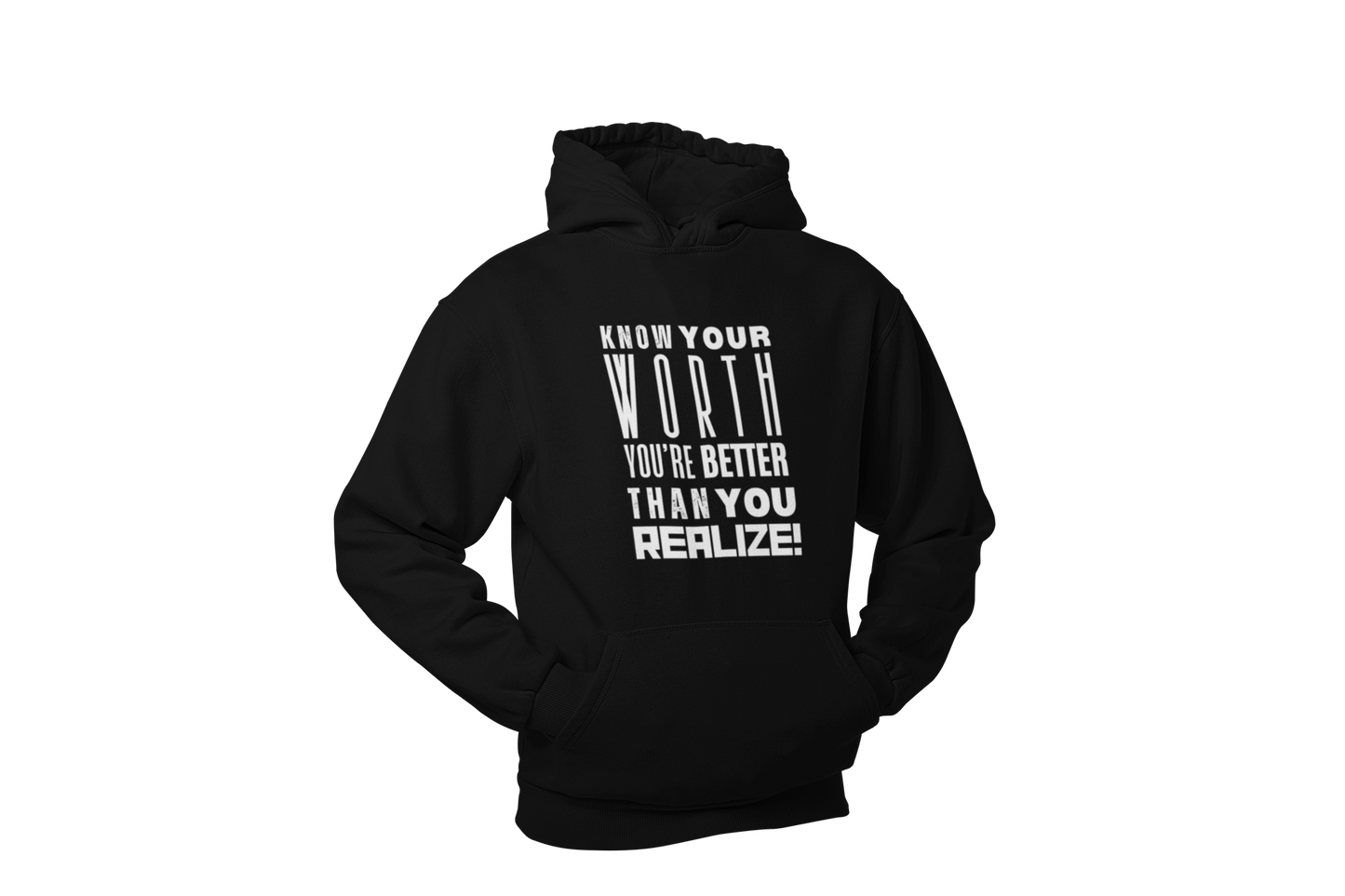 "KNOW YOUR WORTH" CUSTOM GRAPHIC HOODIE
