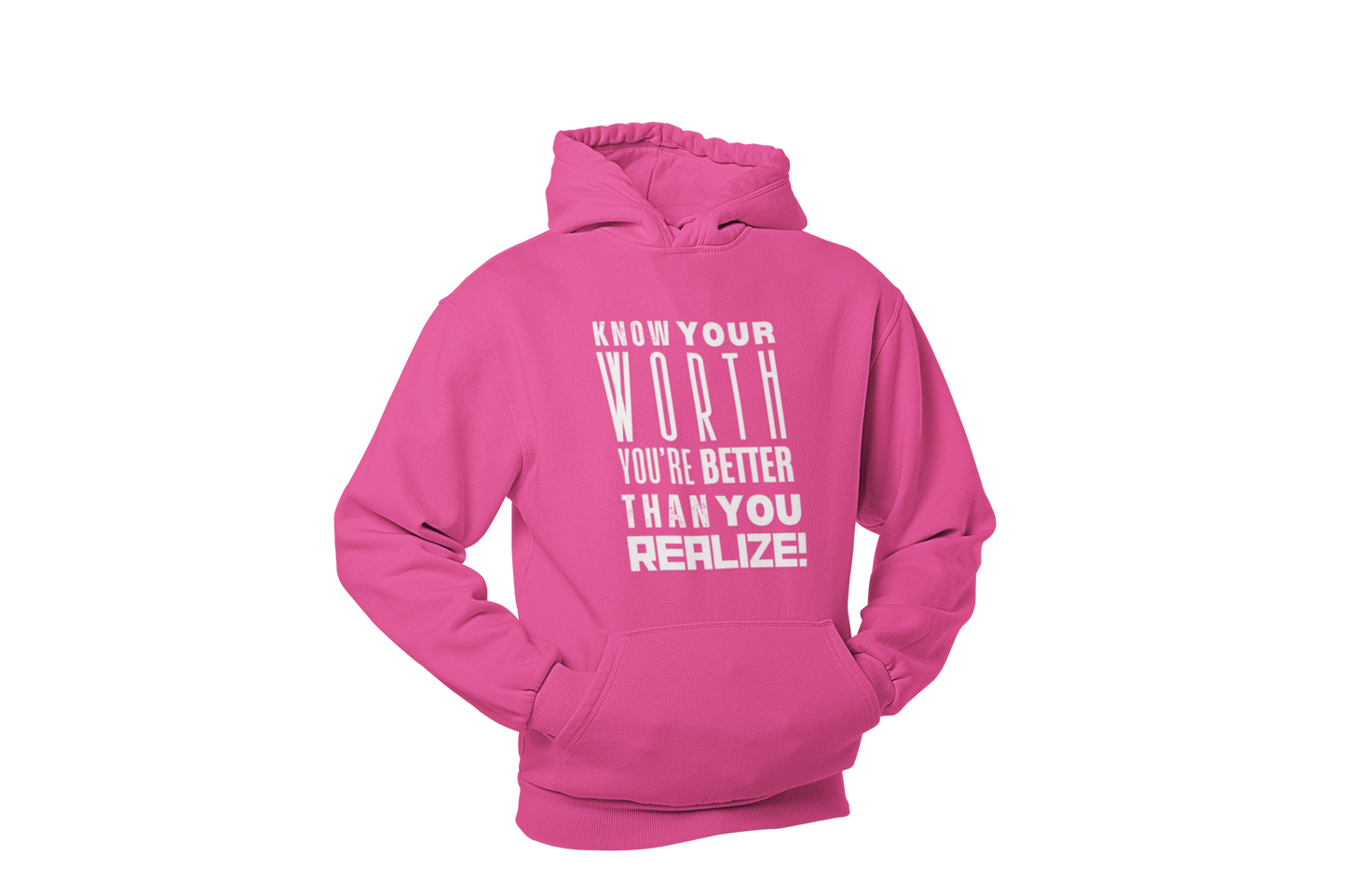 "KNOW YOUR WORTH" CUSTOM GRAPHIC HOODIE