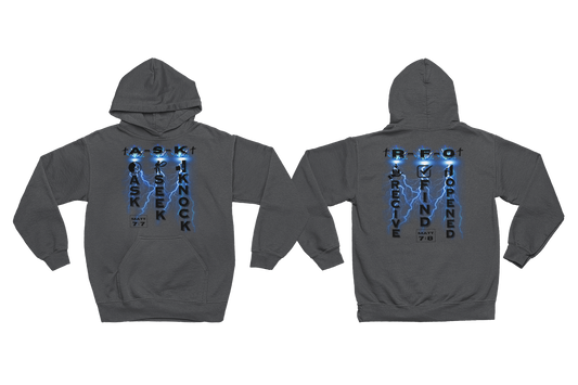 "MATTHEW 7:7-8 -- A.S.K, R.F.O."  SIGNATURE CUSTOM HOODIE