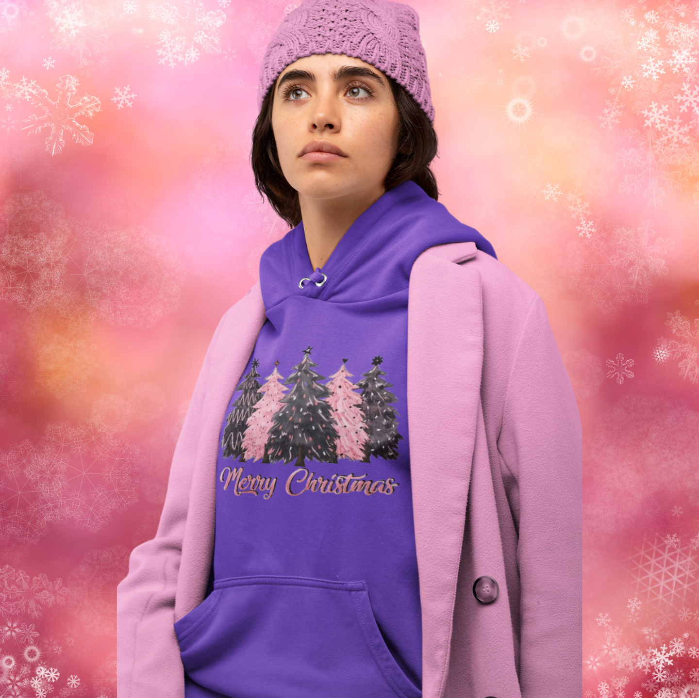 "MERRY CHRISTMAS YES PINK AND BLACK " SIGNATURE HOLIDAY DESIGN