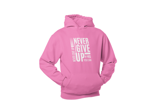 "NEVER GIVE UP" CUSTOM GRAPHIC HOODIE
