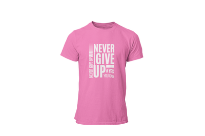 "NEVER GIVE UP" CUSTOM GRAPHIC T-SHIRT
