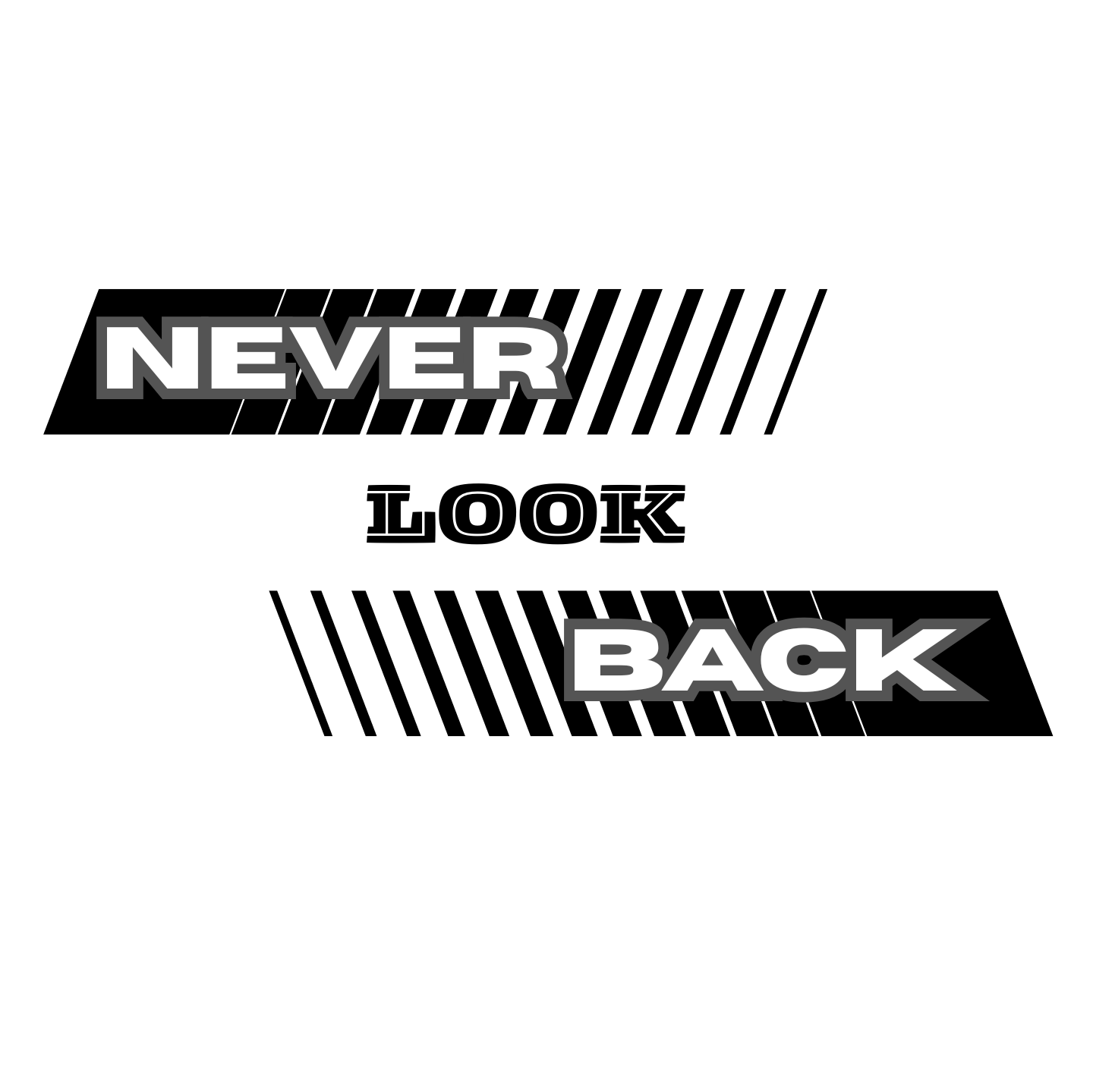 "NEVER LOOK BACK" CUSTOM DESIGN HOODIE