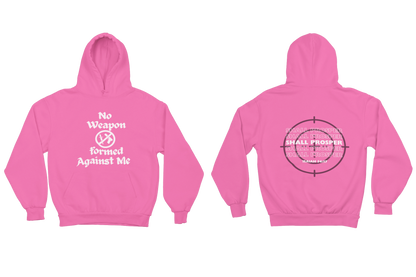 "NO WEAPON WILL PROSPER" SIGNATURE CUSTOM HOODIE (WHITE PRINT)