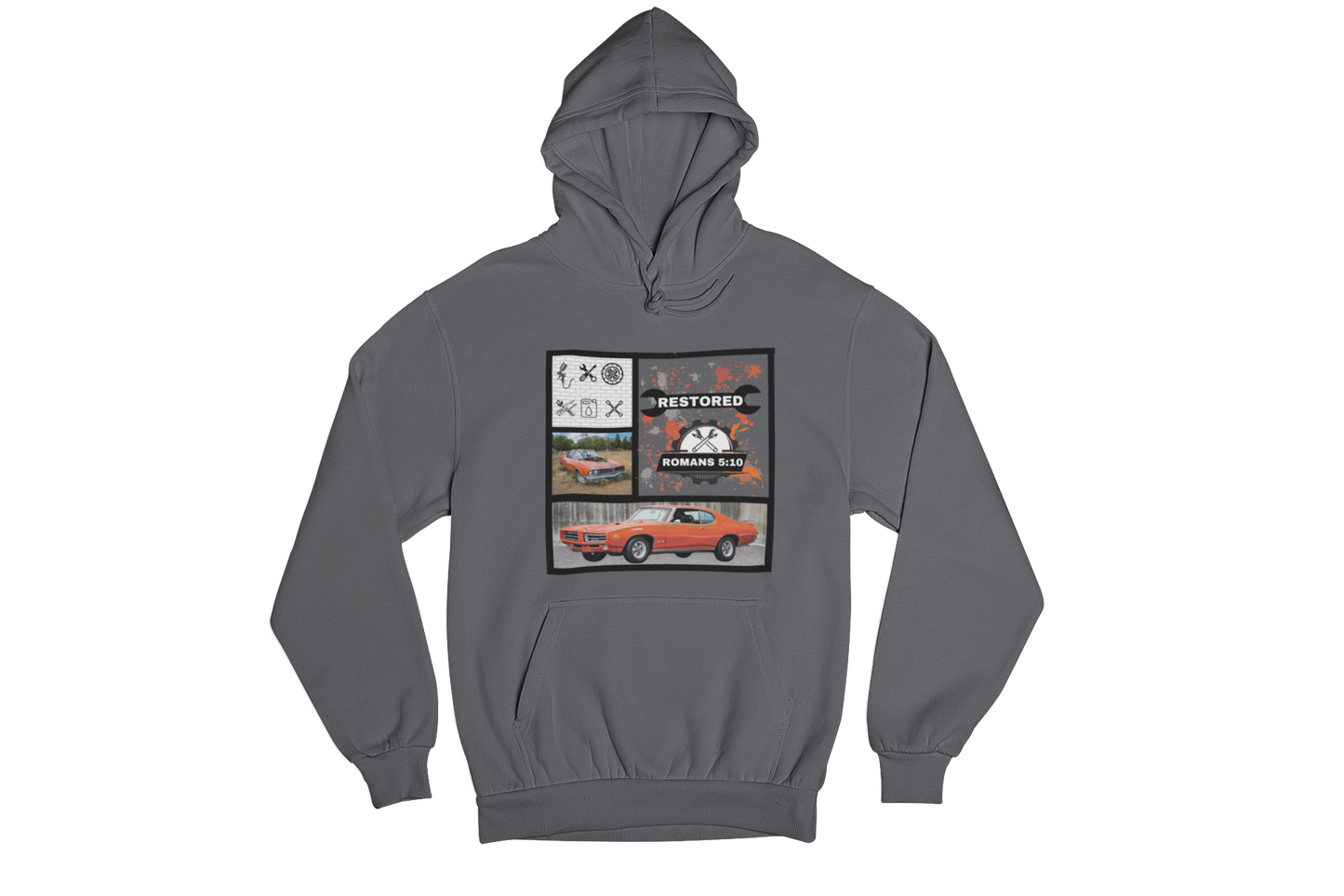 "RESTORED - ROMANS 5:10" CUSTOM GRAPHIC HOODIE