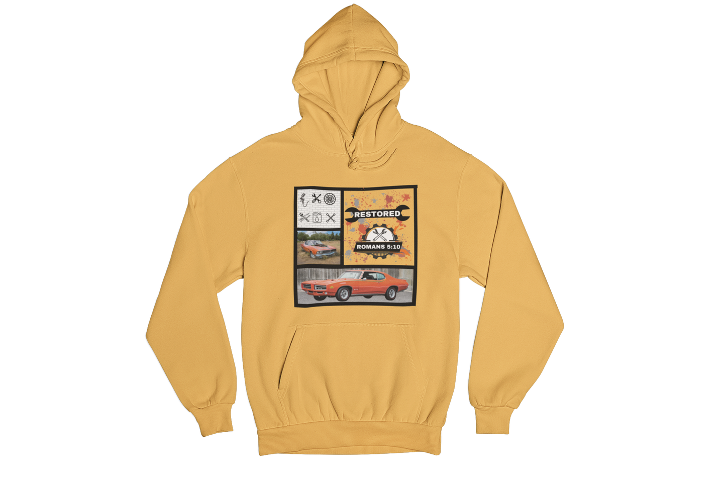 "RESTORED - ROMANS 5:10" CUSTOM GRAPHIC HOODIE