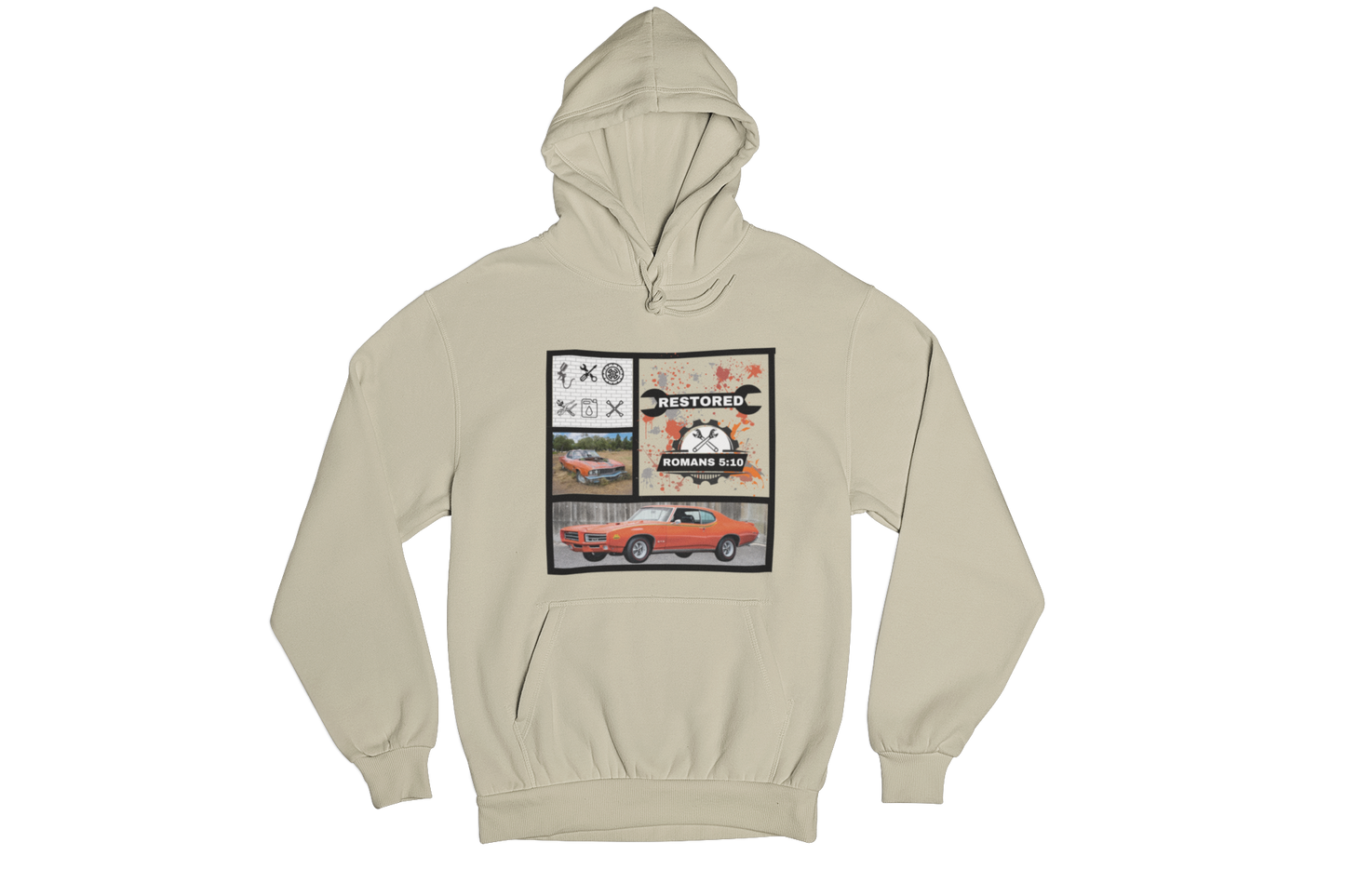 "RESTORED - ROMANS 5:10" CUSTOM GRAPHIC HOODIE