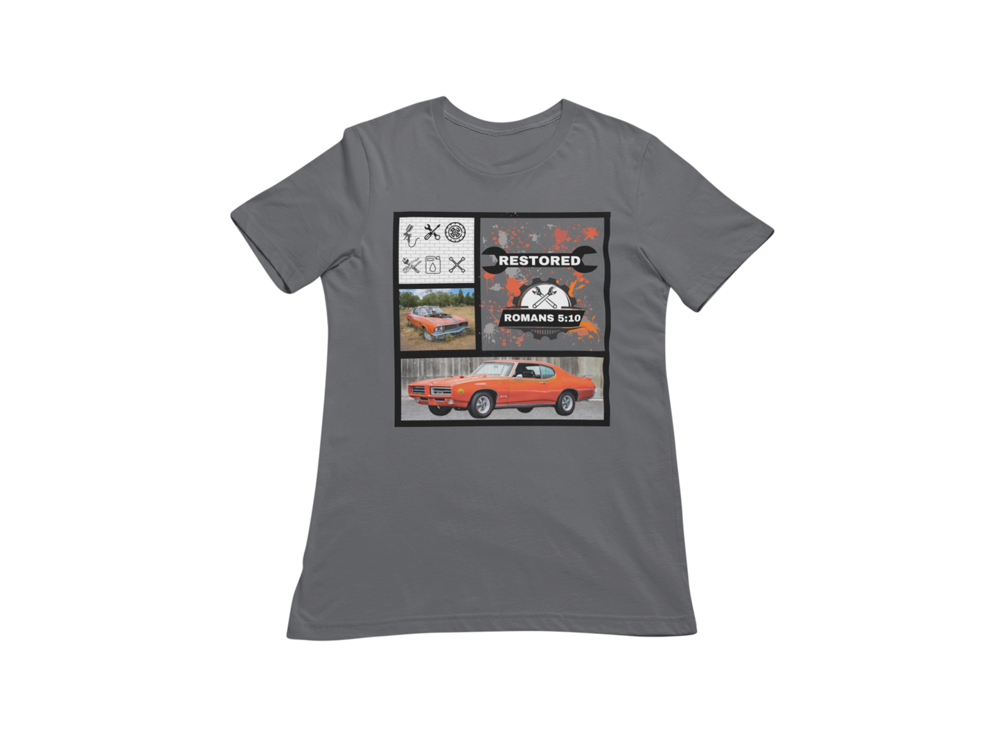 "RESTORED - ROMANS 5:10" CUSTOM GRAPHIC T-SHIRT