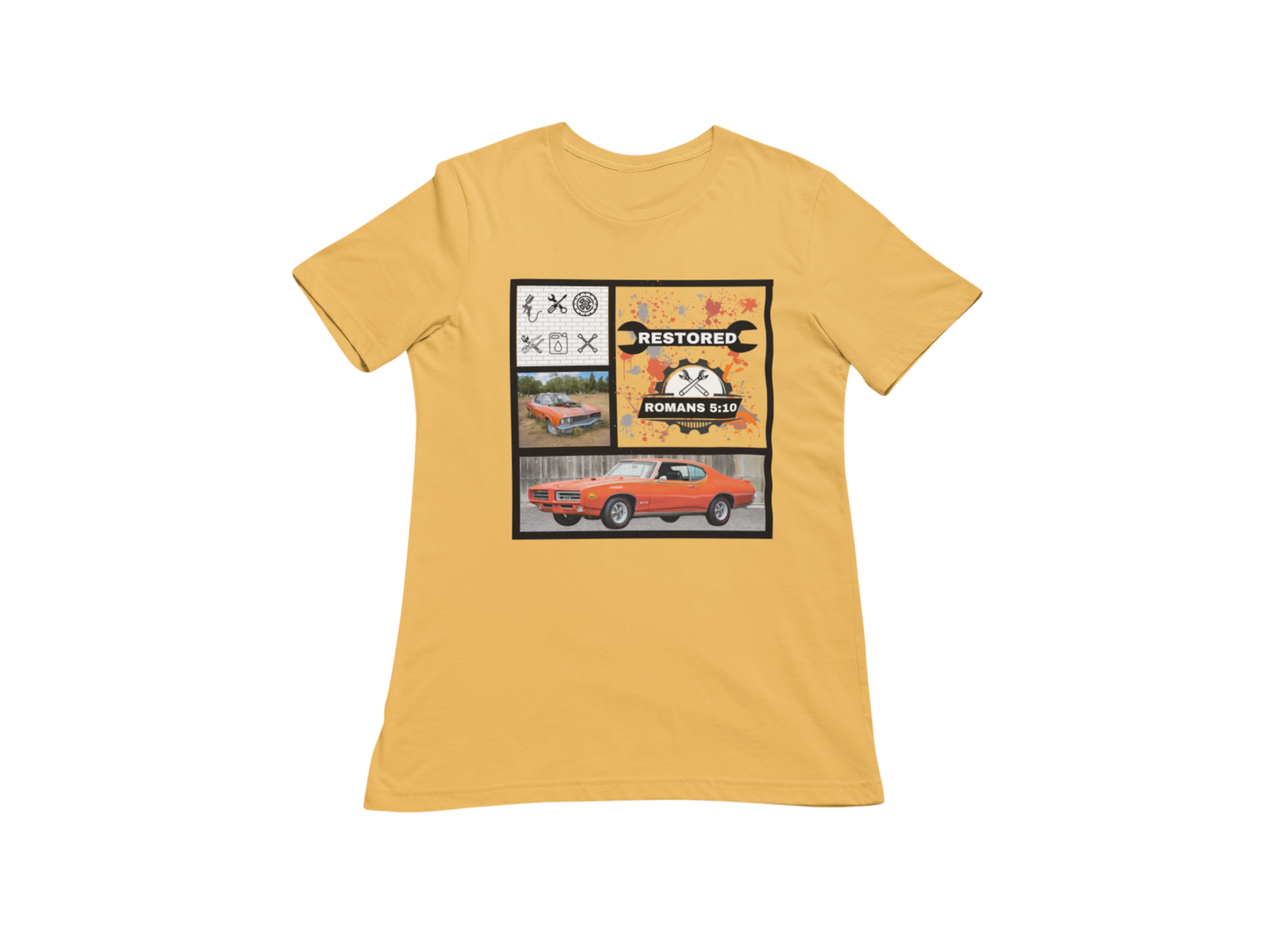 "RESTORED - ROMANS 5:10" CUSTOM GRAPHIC T-SHIRT