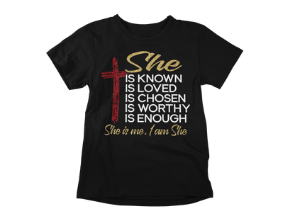 "SHE IS ME, I AM SHE" GRAPHIC PRINT