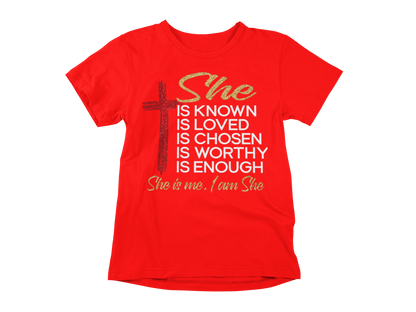 "SHE IS ME, I AM SHE" GRAPHIC PRINT