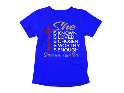 "SHE IS ME, I AM SHE" GRAPHIC PRINT