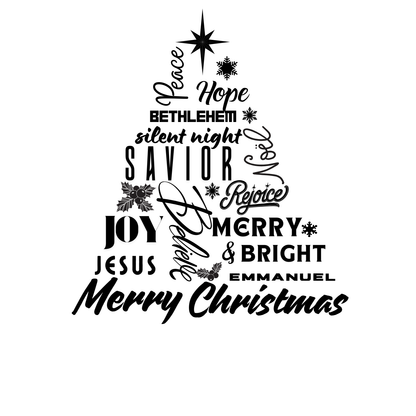 "THE MERRY WORDS OF CHRISTMAS TREE" SIGNATURE HOLIDAY DESIGN