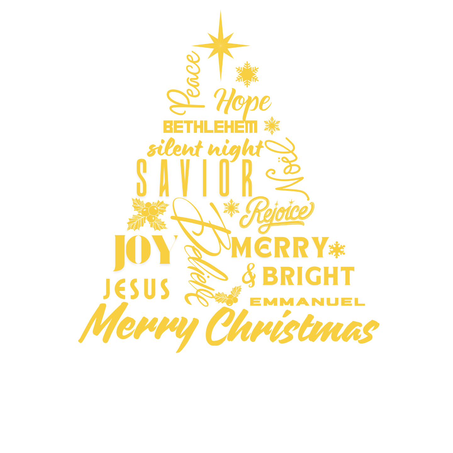 "THE MERRY WORDS OF CHRISTMAS TREE" SIGNATURE HOLIDAY DESIGN