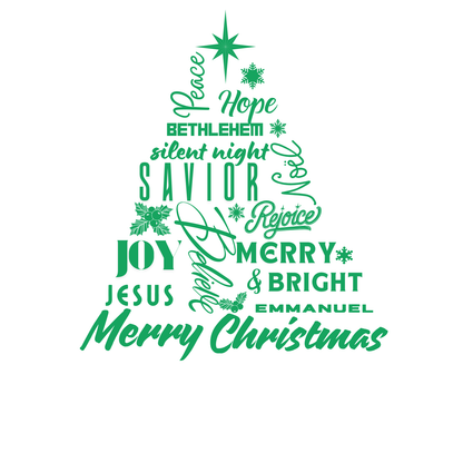 "THE MERRY WORDS OF CHRISTMAS TREE" SIGNATURE HOLIDAY DESIGN