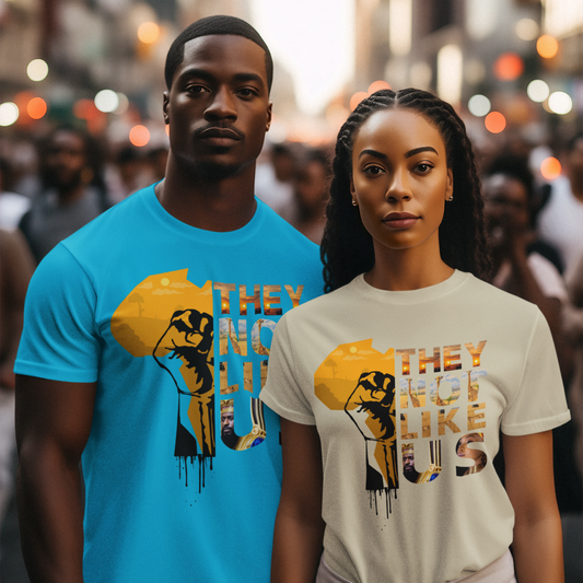 "THEY NOT LIKE US" (GOLD AFRICA) CUSTOM DESIGN GRAPHIC