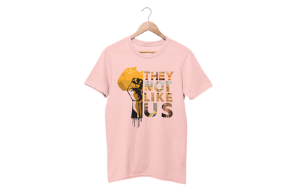 "THEY NOT LIKE US" (GOLD AFRICA) CUSTOM GRAPHIC T-SHIRT