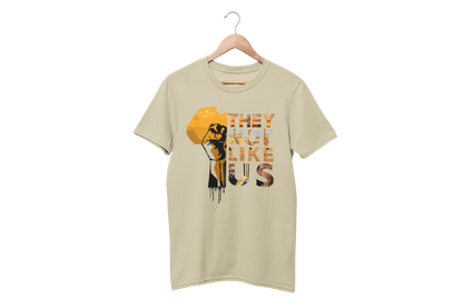 "THEY NOT LIKE US" (GOLD AFRICA) CUSTOM GRAPHIC T-SHIRT