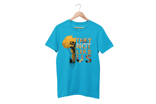 "THEY NOT LIKE US" (GOLD AFRICA) CUSTOM GRAPHIC T-SHIRT