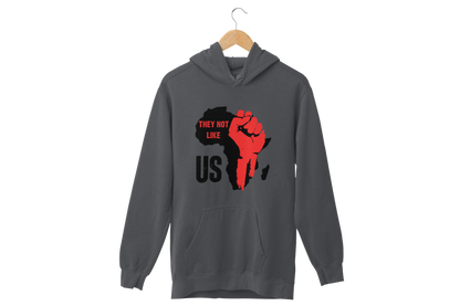"THEY NOT LIKE US" (RED FIST AFRICA) CUSTOM DESIGN HOODIE