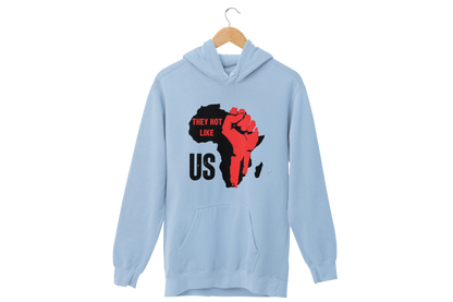 "THEY NOT LIKE US" (RED FIST AFRICA) CUSTOM DESIGN HOODIE