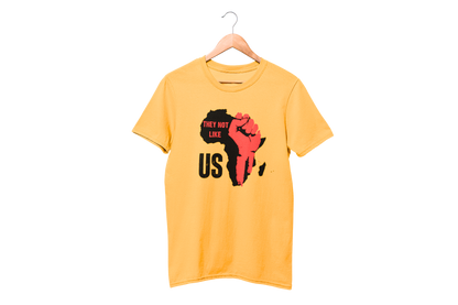 "THEY NOT LIKE US" (RED FIST AFRICA) CUSTOM DESIGN T-SHIRT