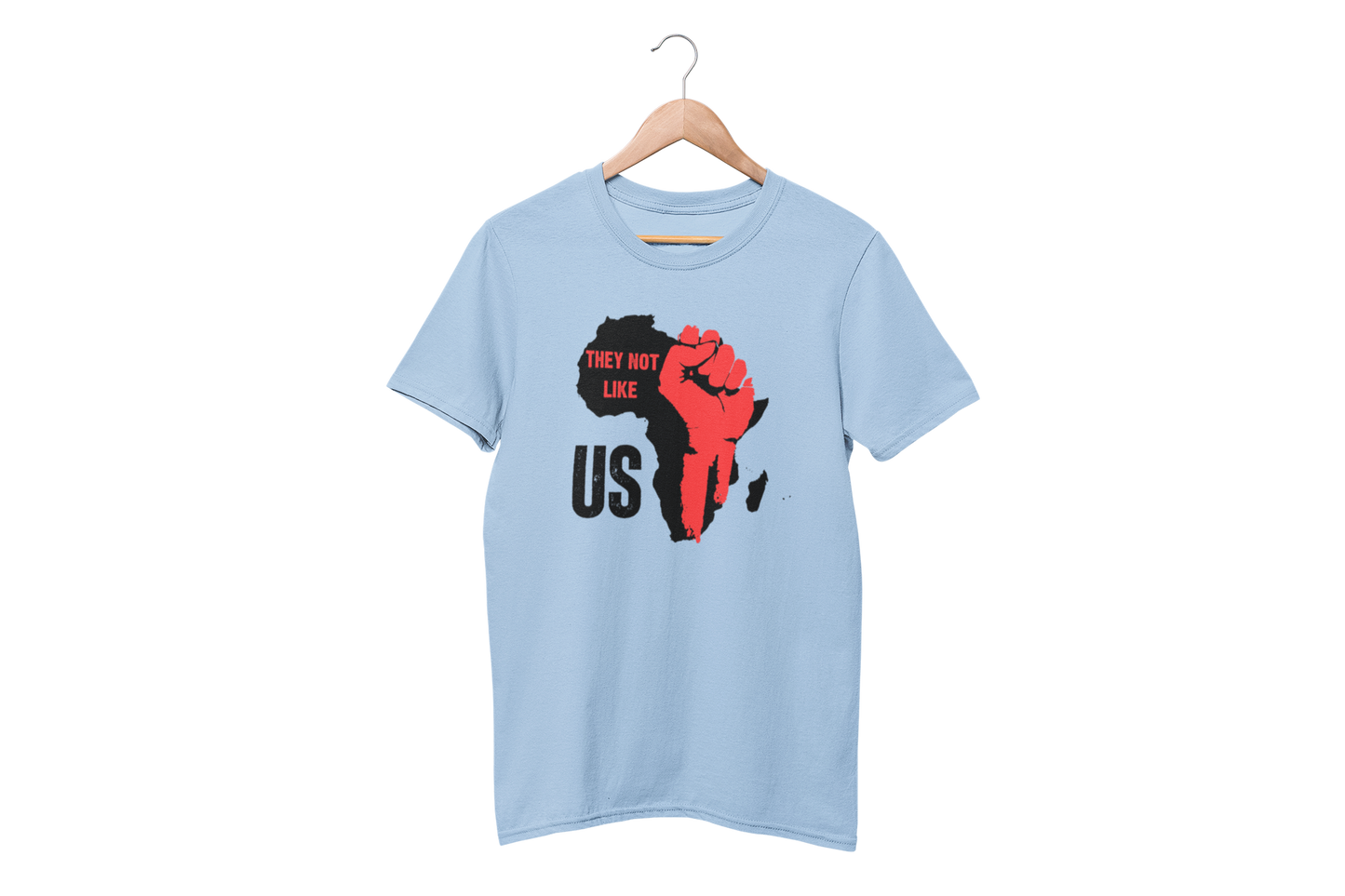 "THEY NOT LIKE US" (RED FIST AFRICA) CUSTOM DESIGN T-SHIRT