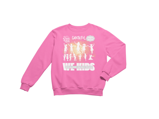 "WE KIDS PRAISE GOD TOO" CUSTOM GRAPHIC SWEATSHIRT (WHITE PRINT)