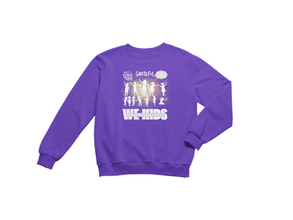 "WE KIDS PRAISE GOD TOO" CUSTOM GRAPHIC SWEATSHIRT (WHITE PRINT)