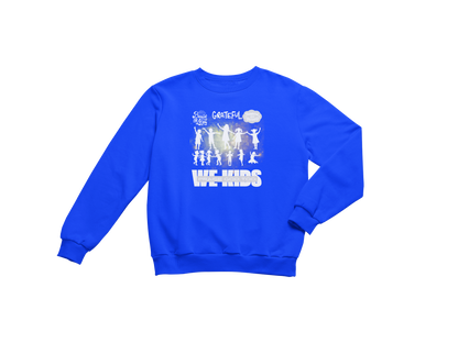 "WE KIDS PRAISE GOD TOO" CUSTOM GRAPHIC SWEATSHIRT (WHITE PRINT)